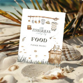Poster Boho Watercolor Fishing Baby shower alimentaire