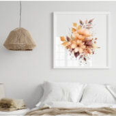Poster Boho Watercolor Flowers Splash Art Splatter
