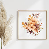 Poster Boho Watercolor Flowers Splash Art Splatter