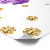 Poster Boho Watercolor Spring Flowers Gold Frame Mariage (Coin)