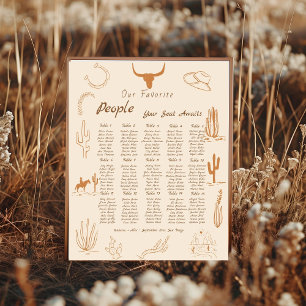 Poster Boho Western Favorite People Mariage Seating chart