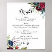 Poster Boho Whimsical de luxe Floral Mariages menu (Devant)