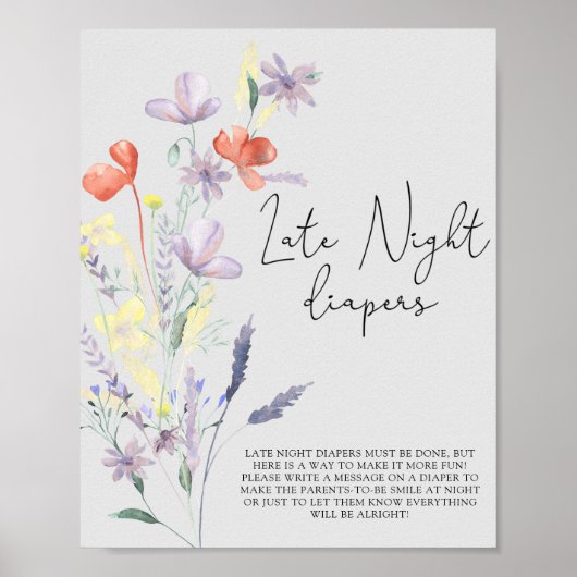 Poster Boho Wildflowers \ Jeu de couches tard la nuit (Devant)