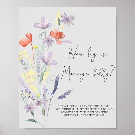 Poster Boho Wildflowers - Quelle est la taille du ventre (Devant)