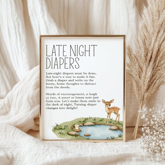Poster Boho Woodland Animal Baby shower de nuit couche ta