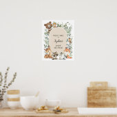 Poster Boho Woodland Animals Greenery Baby Shower Welcome (Cuisine)