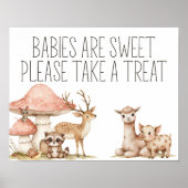 Poster Boho Woodland Animaux Baby shower Favoriser le sig (Devant)