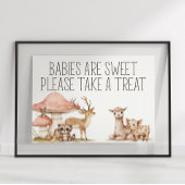 Poster Boho Woodland Animaux Baby shower Favoriser le sig
