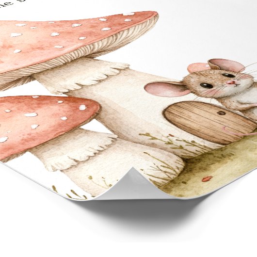 Poster Boho Woodland Animaux Baby shower Guess Sweet Mess (Coin)