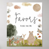 Poster Boho Woodland Baby shower Faveurs (Devant)
