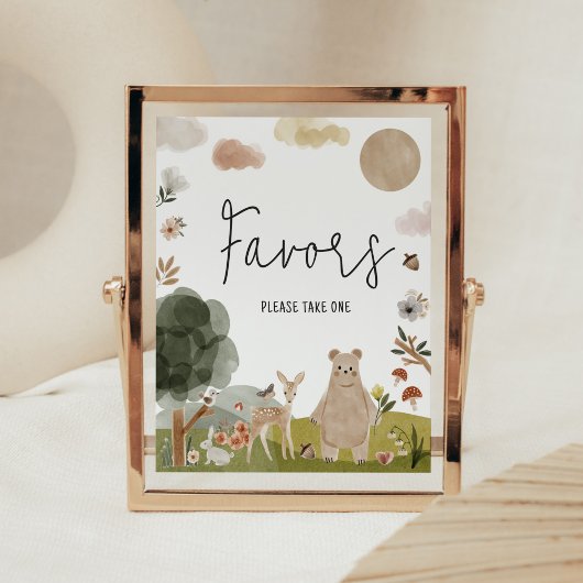 Poster Boho Woodland Baby shower Faveurs