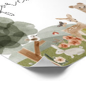 Poster Boho Woodland Baby shower Merci pour venir (Coin)