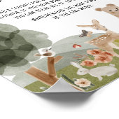 Poster Boho Woodland Baby shower Ne pas dire bébé (Coin)