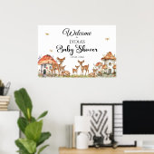 Poster Boho Woodland Forest Animaux Baby shower Bienvenue (Bureau à domicile)