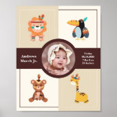 Poster Boho Woodland Photo Nouveau-né (Devant)