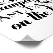 Poster Boire Champagne et Danse Black Blanc Mariage Signa (Coin)