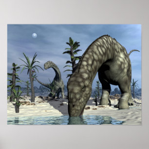 Poster Boire de dinosaure d'Argentinosaurus