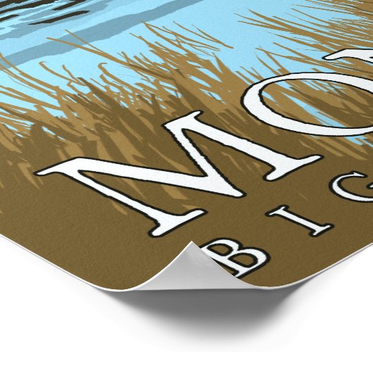 Poster Boire de l'orignal au lac - Montana (Coin)