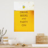 Poster Boire des bières et faire la fête sur l'affiche de (Cuisine)
