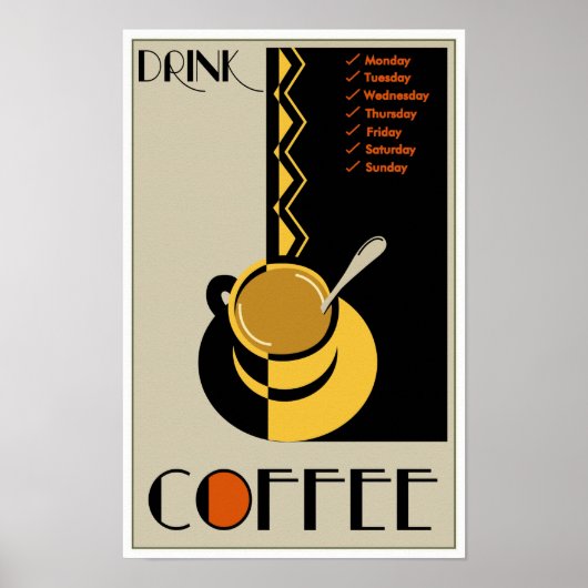 Poster Boire du café (Devant)