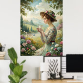 Poster Boire du thé dans le jardin (Bureau à domicile)