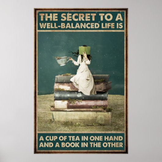 Poster Boire Du Thé Et Lire L'Amour (Devant)