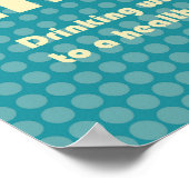 Poster Boire Eau Slogan Bauhaus Pop Art Style Design (Coin)