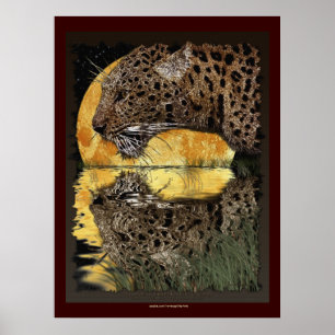 Poster BOIRE LEOPARD à l'affiche d'art SUNSET