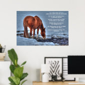 Poster Boire Red Dun Ranch Horse & Equine Poem (Bureau à domicile)