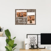 Poster Bois 1er anniversaire Mariage Couple photo Collage (Bureau à domicile)