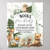 Poster Bois animal Livre de verdure Baby shower (Devant)