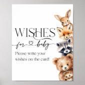 Poster Bois Animaux Baby showers modernes (Devant)