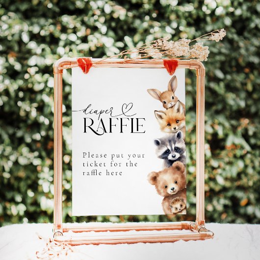 Poster Bois Animaux Baby showers modernes Brouille