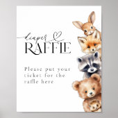 Poster Bois Animaux Baby showers modernes Brouille (Devant)