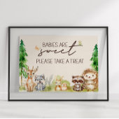 Poster Bois Animaux Boho Baby shower Favoriser Signal