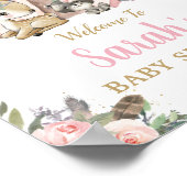 Poster Bois Animaux Boho Baby shower tribal Boho Bienvenu (Coin)