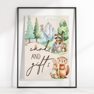 Poster Bois Animaux Boho Cartes Baby showers Cadeaux Symb