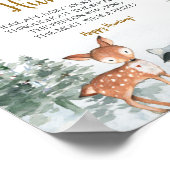 Poster Bois Animaux d'hiver Forêt Bébé Chasse aux chos (Coin)