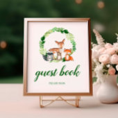 Poster Bois Animaux Douche Livre Guest Book