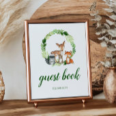 Poster Bois Animaux Douche Livre Guest Book