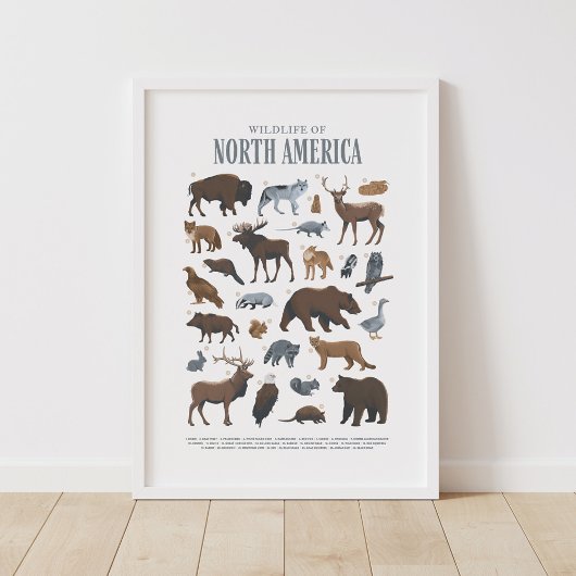 Poster Bois Animaux sauvages Salle pour enfants Décor de 