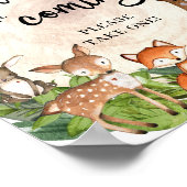 Poster Bois animaux tranche de bois merci d'être venu (Coin)