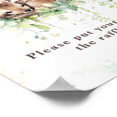 Poster Bois Animaux Végétation Bébé Garçon Douche couche (Coin)