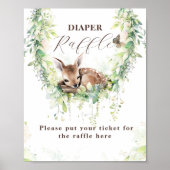 Poster Bois Animaux Végétation Bébé Garçon Douche couche (Devant)