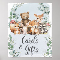 Bois Animaux Végétation Cartes Baby showers Cadeau