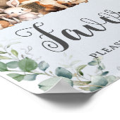 Poster Bois Animaux Végétation Garçon Baby shower Faveurs (Coin)