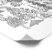 Poster Bois Arbres Noir et Blanc Illustration (Coin)