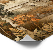 Poster Bois Art Cosy Cabine Bois Peinture (Coin)