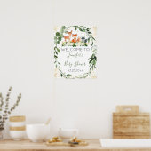 Poster Bois Baby shower verdure Bienvenue (Cuisine)