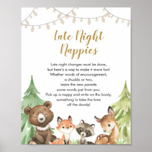 Poster Bois Baby shower Wild Napps tard dans la nuit